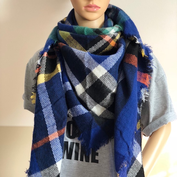 Plaid Triangle Scarf - Picture 3 of 5